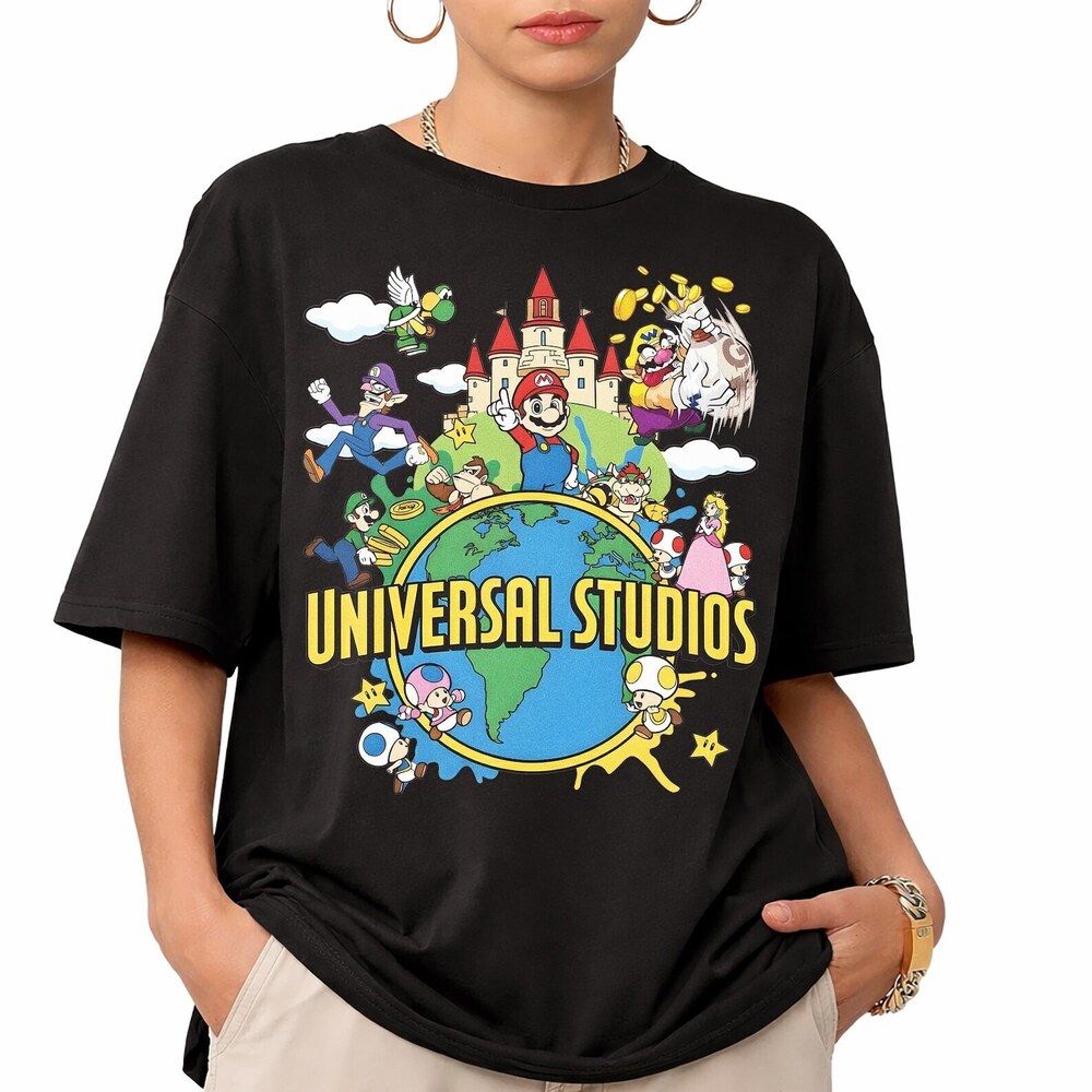 Retro Plumber Game Theme Park Graphic Tee